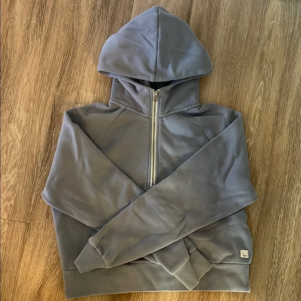 Vuori Blue-Gray Half-Zip Hoodie Sweatshirt